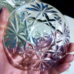 Vintage Crystal Willow Saucer & Bowls